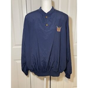 Vintage Starbus Congressional Jacket Mens 2XL Blue Golf Windbreaker Made in USA
